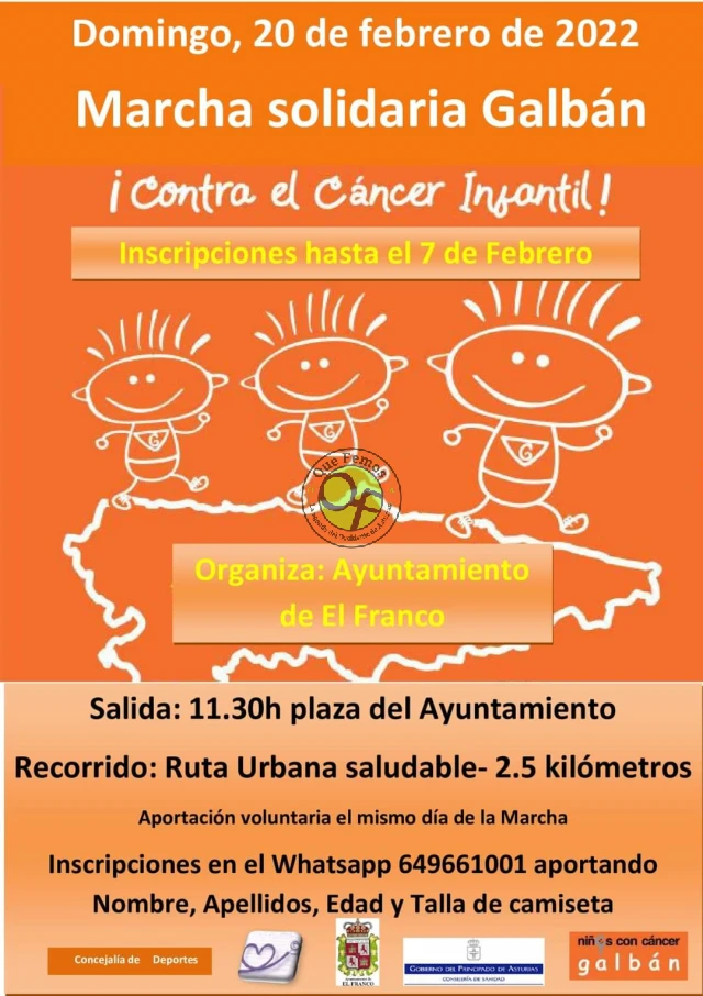 Marcha solidaria Galbán ¡Contra el cáncer infantil! 2022 en El Franco