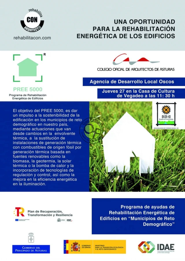 Charla informativa sobre las subvenciones para la rehabilitación eficiente de edificios, en Vegadeo