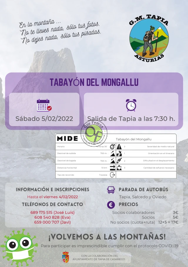 Grupo de Montaña Marqués de Casariego: Ruta Tabayón del Mongallu