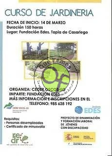 Curso de jardinería en la Fundación EDES de Tapia