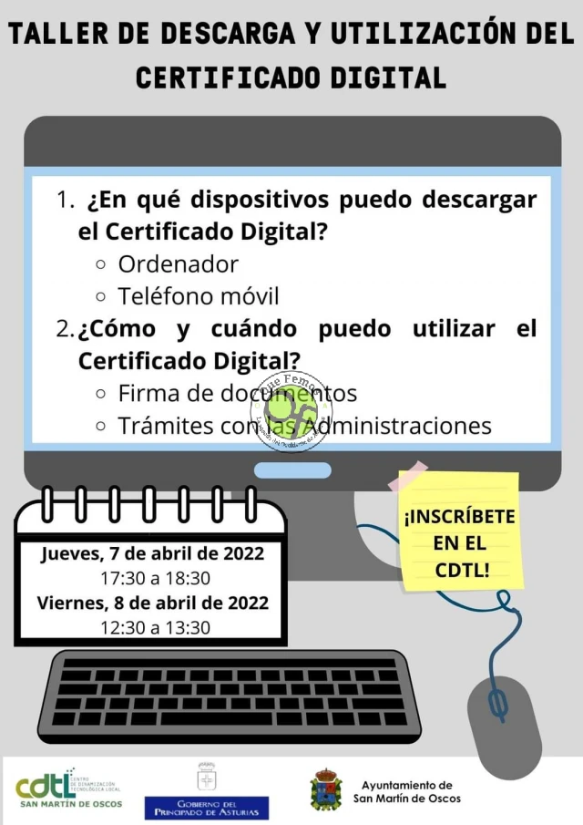 Taller de descarga y utilización del Certificado Digital en San Martín de Oscos