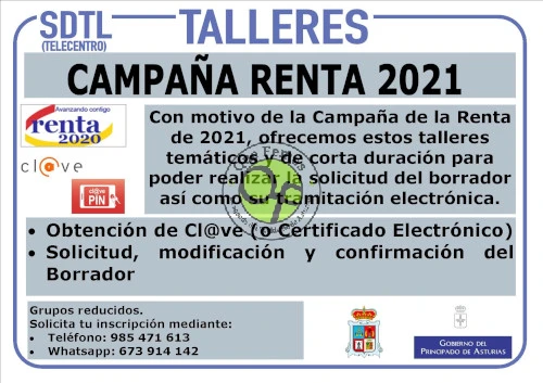 Talleres Renta 2021 en el CDTL de Tapia de Casariego