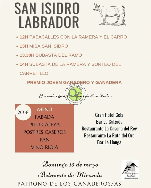Fiesta de San Isidro Labrador 2022 en Belmonte de Miranda (SUSPENDIDA)