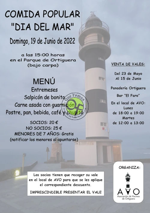Comida popular del Día del Mar 2022 en Ortiguera