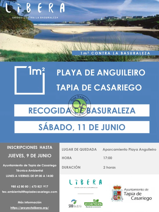 1m² contra la Basuraleza en la playa Anguileiro de Tapia de Casariego