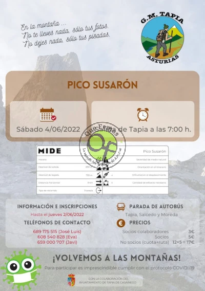 Grupo de Montaña de Tapia: Pico Susarón