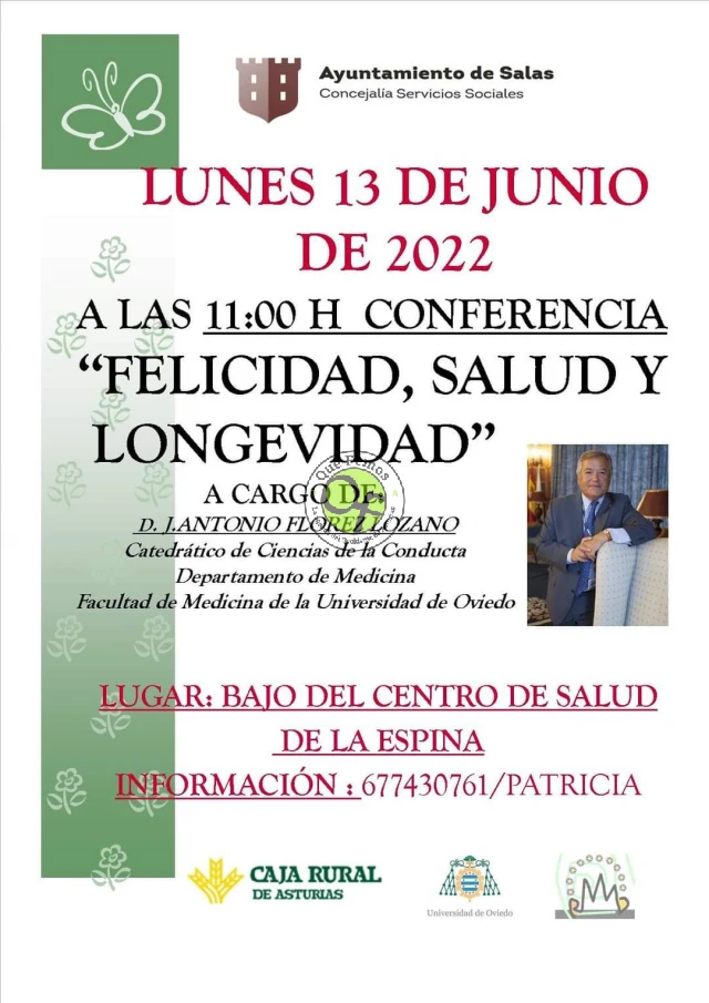 Conferencia sobre felicidad, salud y longevidad en La Espina