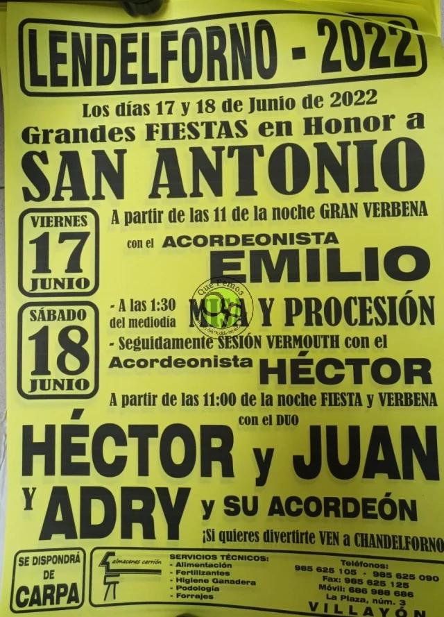Fiestas de San Antonio 2022 en Lendelforno