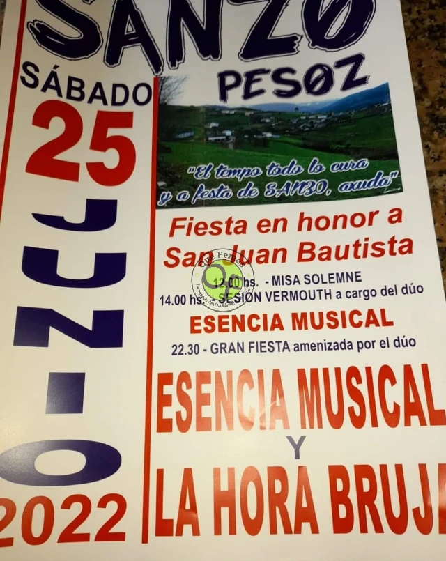 Fiestas de San Juan Bautista 2022 en Sanzo