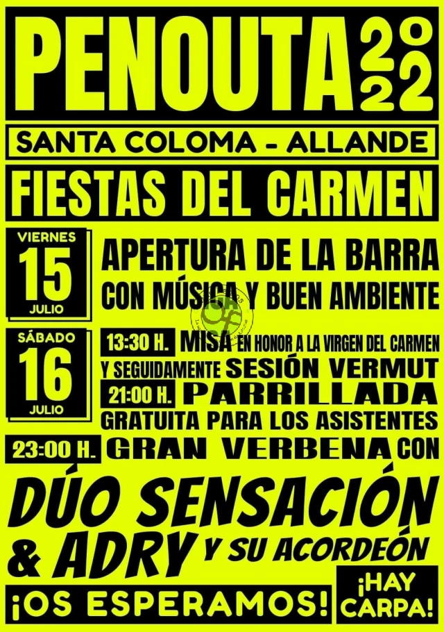 Fiestas del Carmen 2022 en Penouta