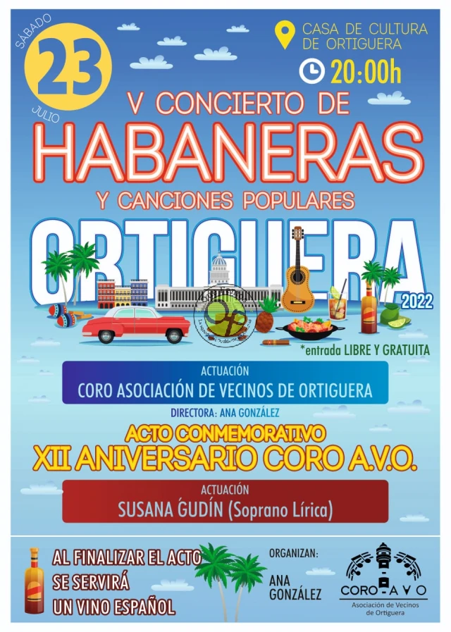 V Concierto de habaneras y canciones populares 2022 en Ortiguera