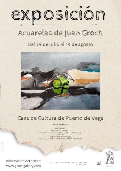 Exposición de acuarelas de Juan Groch en Puerto de Vega