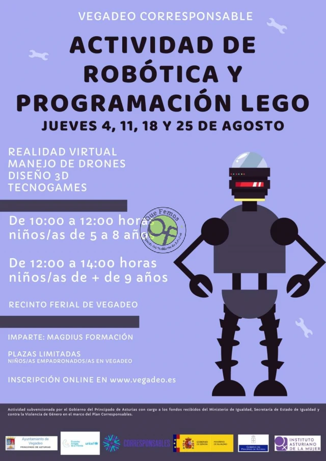 Taller de robótica y programación Lego en Vegadeo