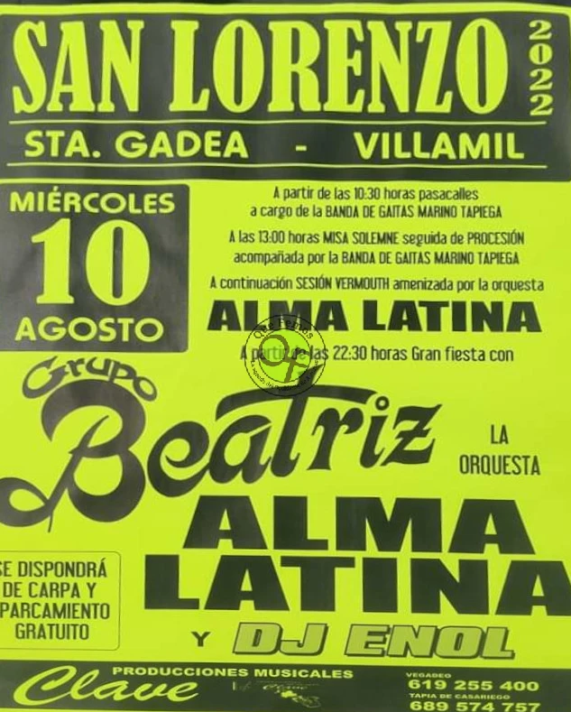 Fiestas de San Lorenzo 2022 en Santa Gadea y Villamil