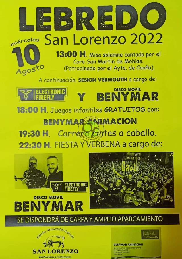 Fiestas de San Lorenzo 2022 en Lebredo