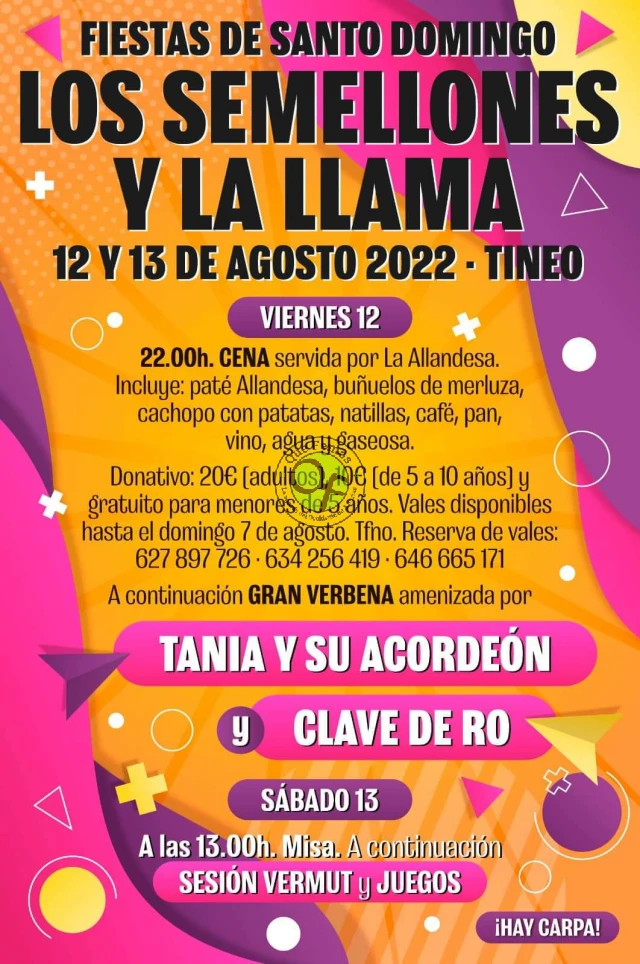 Las Fiestas de Santo Domingo 2022 en Los Semellones y La Llama