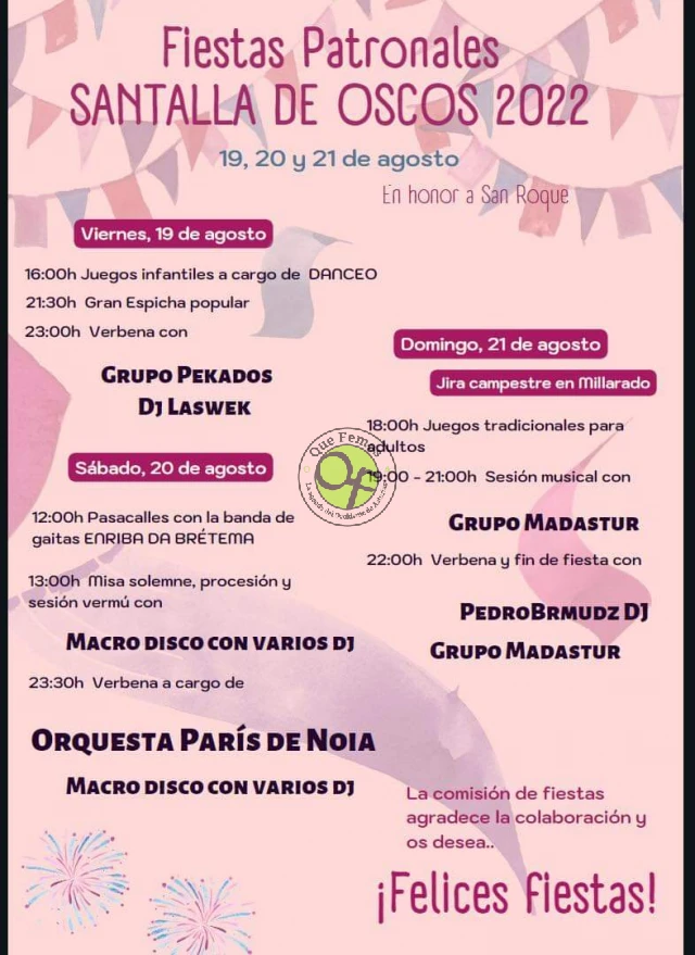 Fiestas de San Roque 2022 en Santalla de Oscos