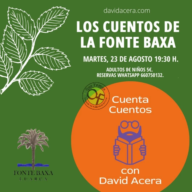 Cuentacuentos de David Acera en el Jardín de Fonte Baxa: agosto 2022