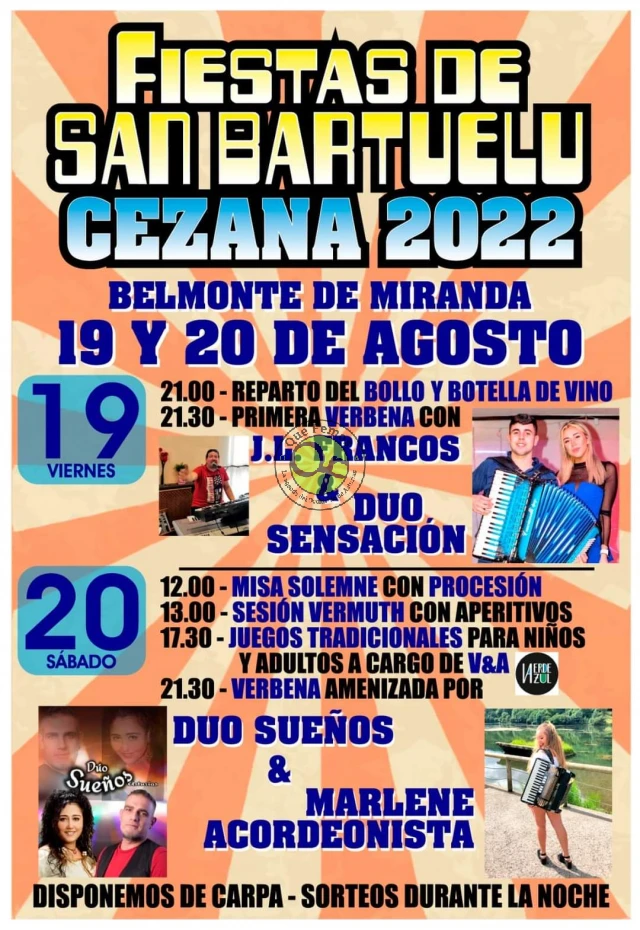 Fiestas de San Bartuelu 2022 en Cezana