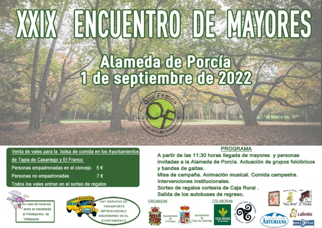 XXIX Encuentro de Mayores 2022 en la Alameda de Porcía
