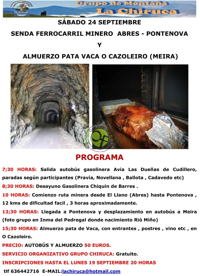 Grupo de Montaña La Chiruca: Senda del Ferrocarril Minero
