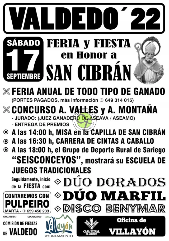 Feria y Fiesta de San Cibrán 2022 en Valdedo