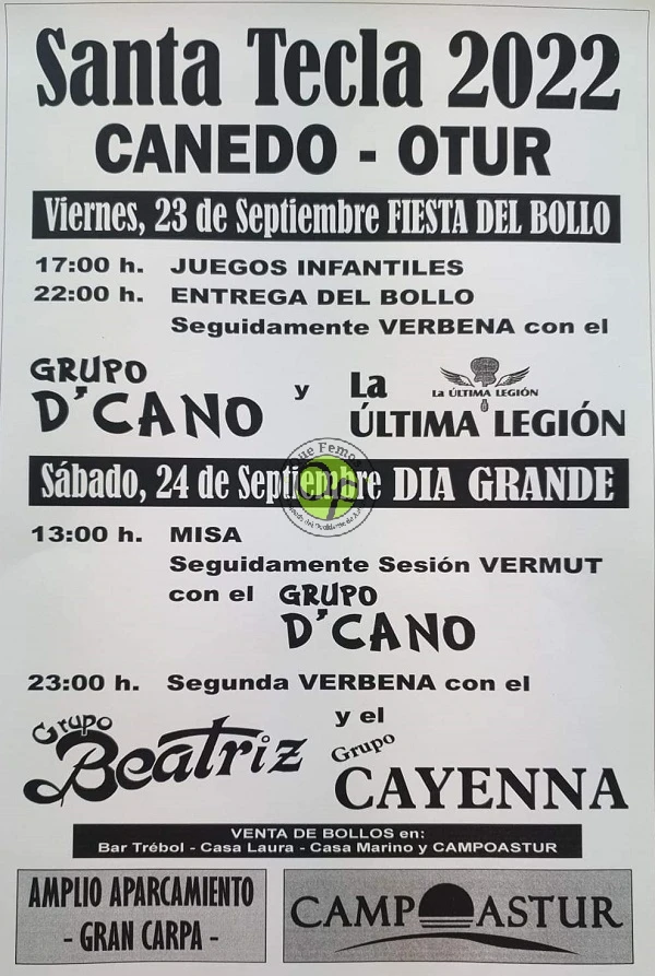 Fiestas de Santa Tecla 2022 en Canedo de Otur