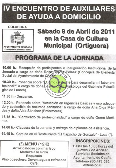 IV Encuentro de auxiliares de ayuda a domicilio en Ortiguera