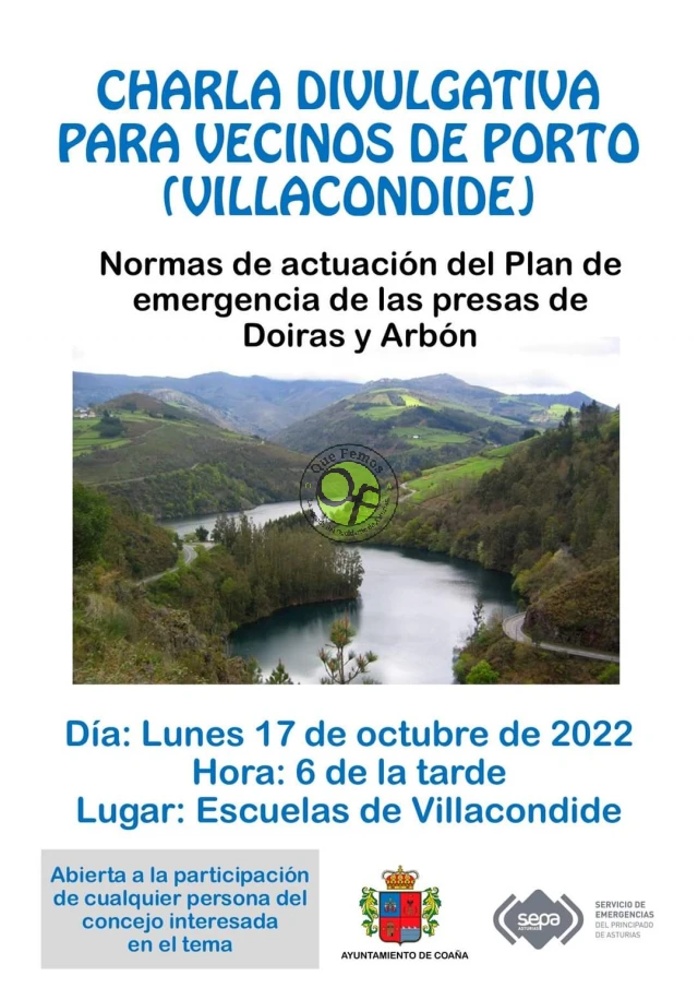 Charla sobre el Plan de Emergencia de las presas de Doiras y Arbón en Villacondide