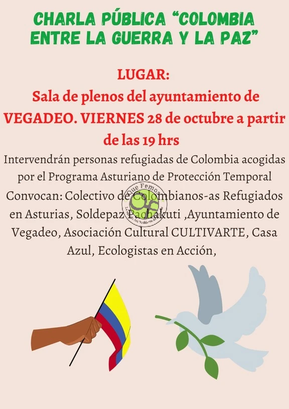 Charla en Vegadeo sobre Colombia y el proceso de paz