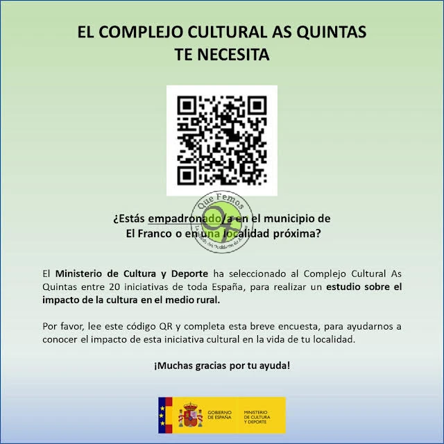 El Complejo Cultural As Quintas, seleccionado para un estudio sobre el impacto de la cultura en el medio rural
