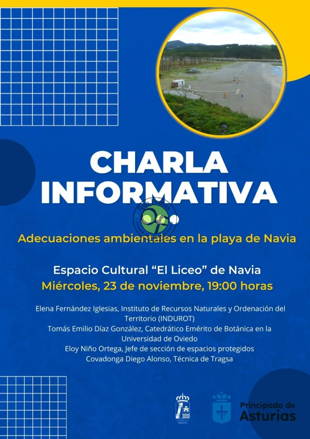 Charla informativa sobre la playa de Navia en El Liceo