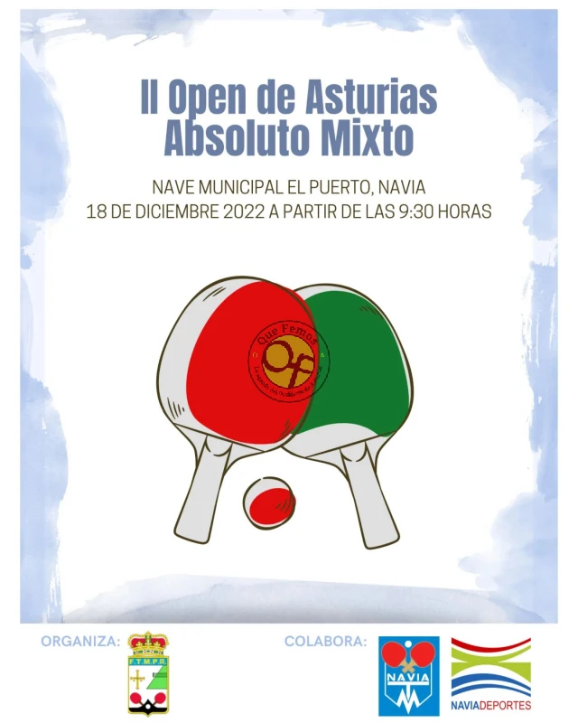 II Open de Asturias Mixto Regional Absoluta de Tenis de Mesa en Navia