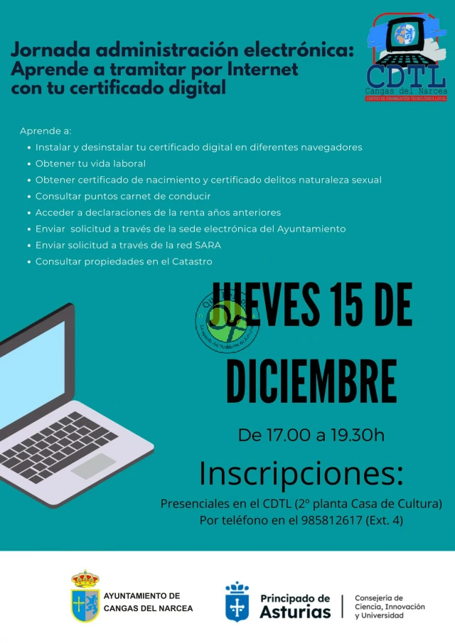 Jornada de administración electrónica: aprende a tramitar por internet con tu certificado digital, en Cangas