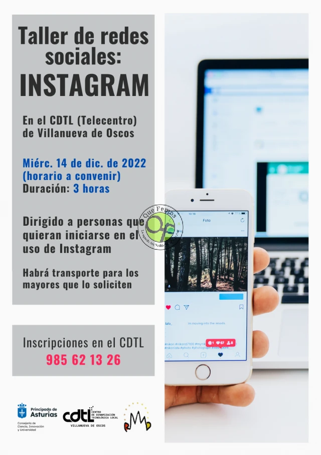 Taller de redes sociales en Villanueva de Oscos: Instagram