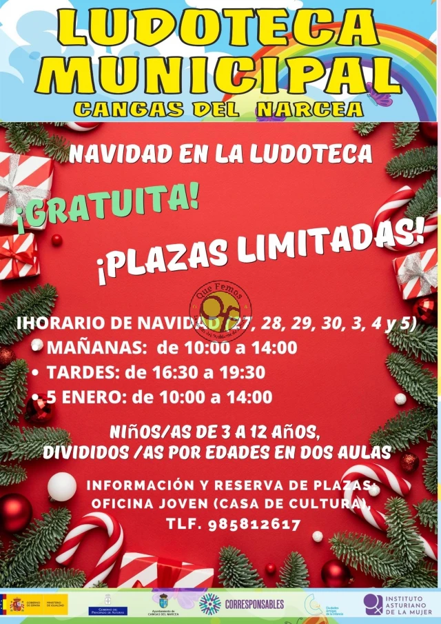 La Ludoteca Municipal de Cangas del Narcea abre sus puertas en Navidad