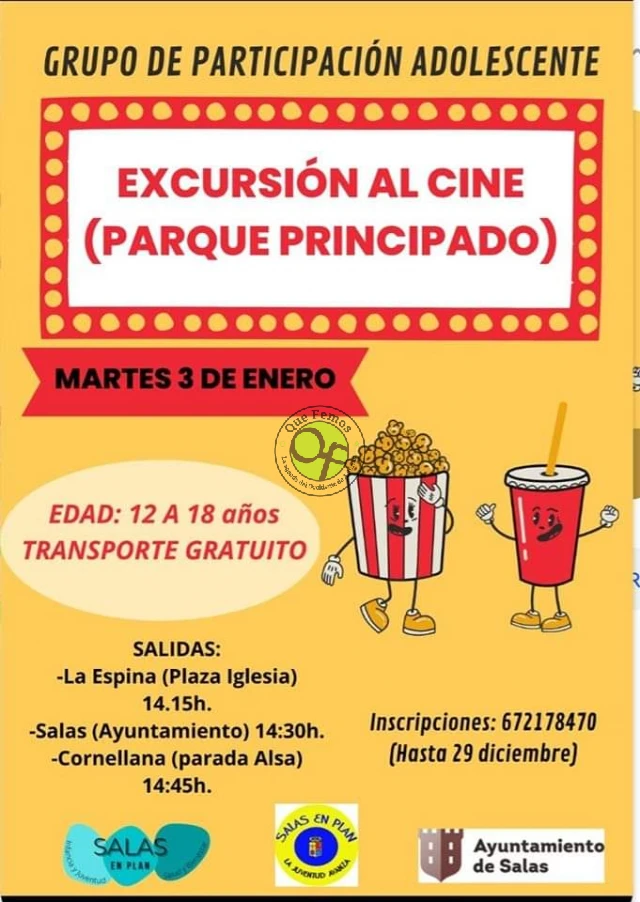 Excursión al cine de Parque Principado del Grupo de Participación Adolescente de Salas