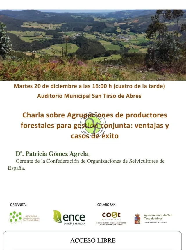 Charla sobre agrupaciones de productores forestales para gestión conjunta: ventajas y casos de éxito, en San Tirso de Abres