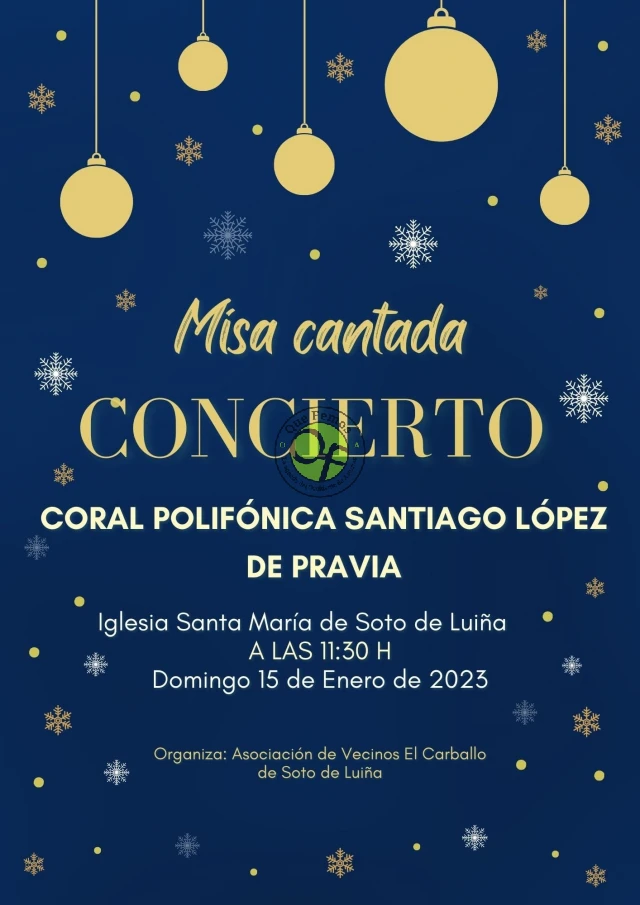 La Coral Polifónica Santiago López de Pravia protagoniza un concierto en Soto de Luiña