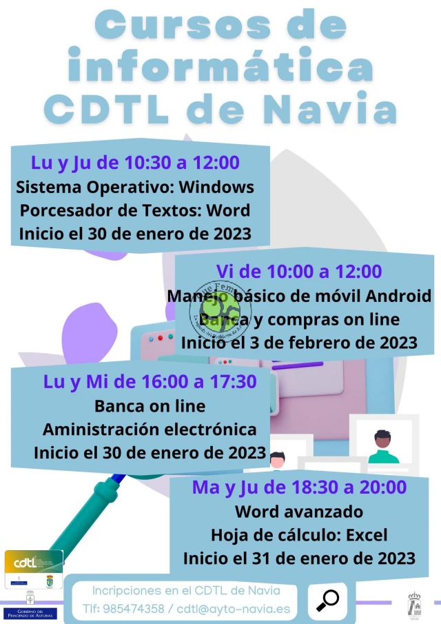 Cursos de informática en el CDTL de Navia