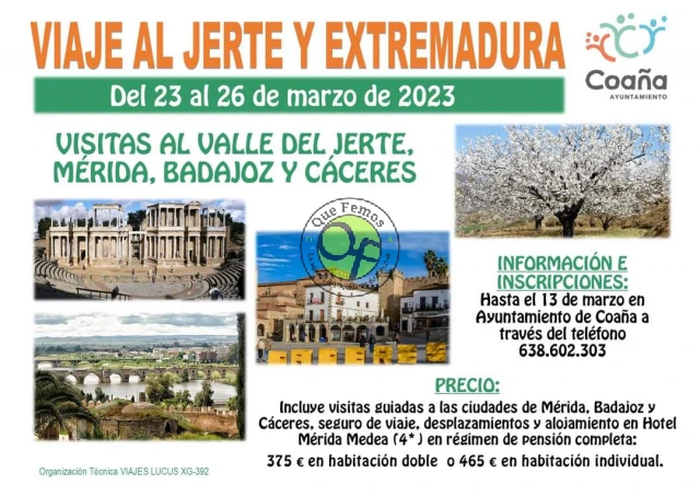 Coaña visita el Valle del Jerte, Mérida, Badajoz y Cáceres