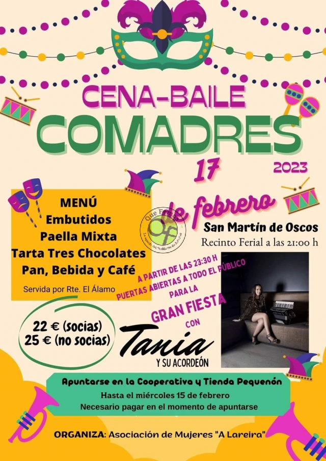 Cena-baile Comadres 2023 en San Martín de Oscos