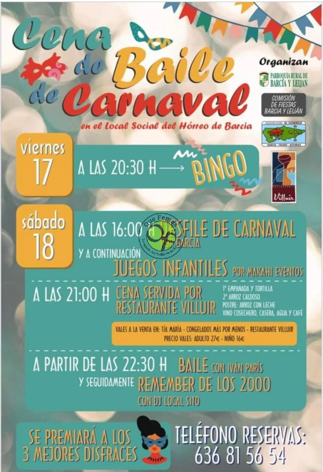 Cena-baile de Carnaval 2023 en Barcia
