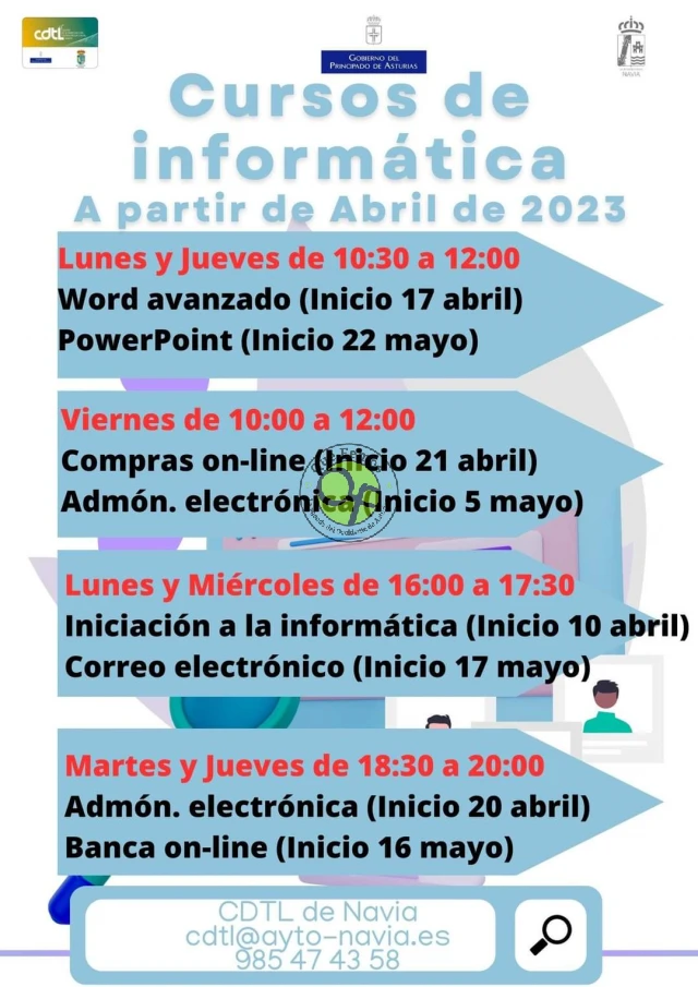 Curso de informática en el CDTL de Navia: desde abril 2023