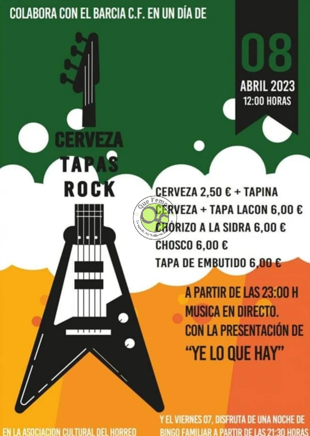 Cerveza, Tapas & Rock con el Barcia C.F.
