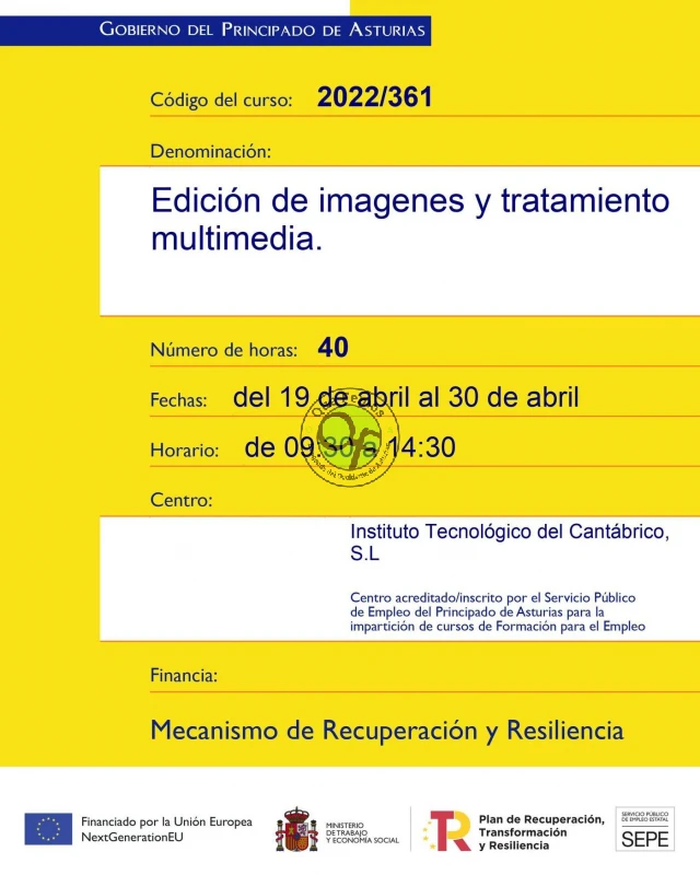 Curso de edición de imágenes y tratamiento multimedia en el CDTL de Coaña