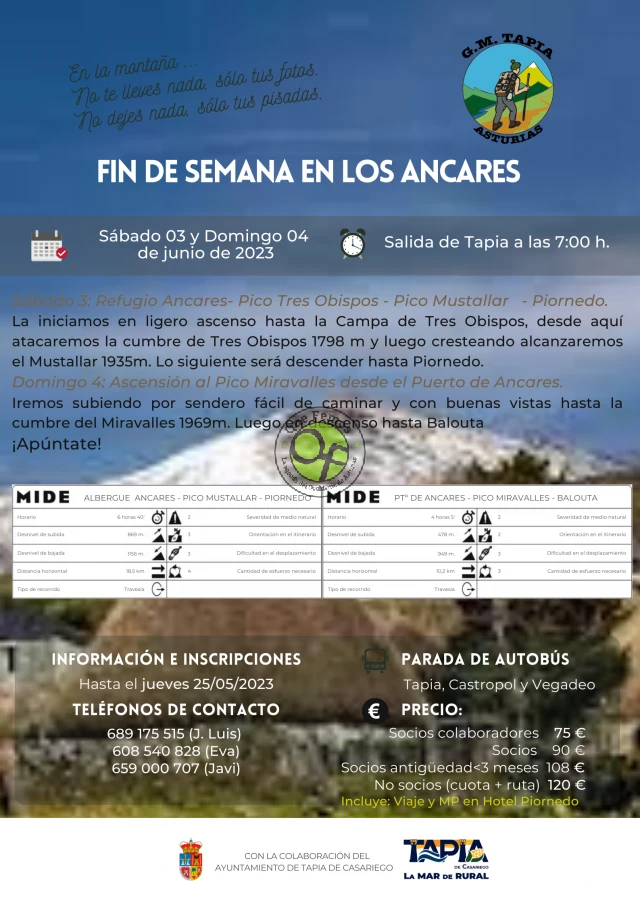 Grupo de Montaña de Tapia: fin de semana en los Ancares