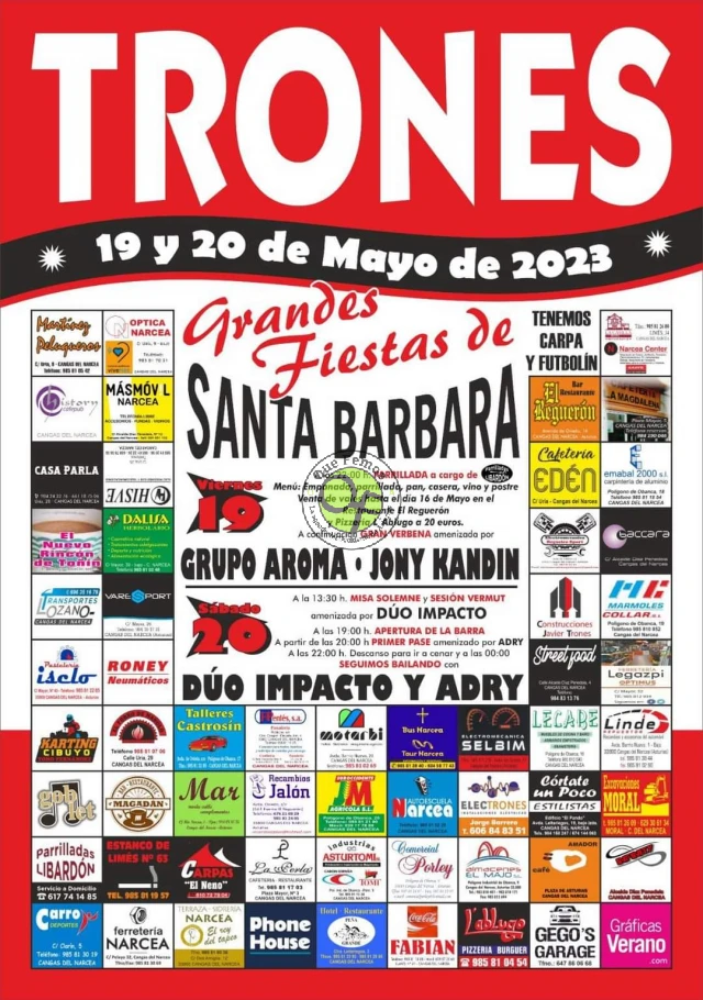 Fiestas de Santa Bárbara 2023 en Trones