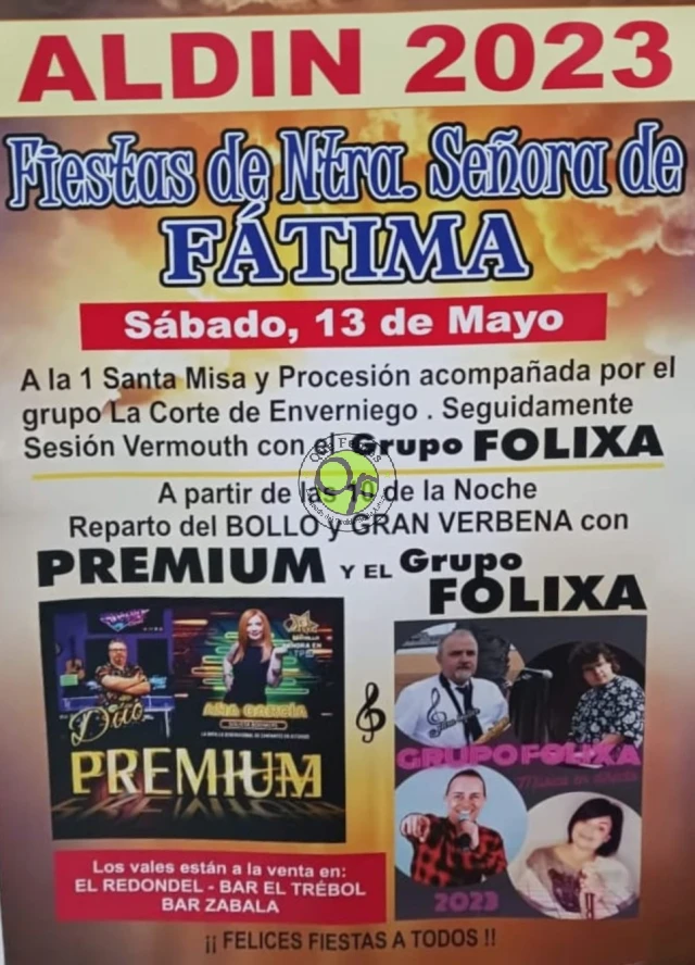 Fiesta de Nuestra Señora de Fátima 2023 en Aldin