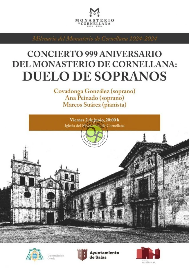 Duelo de sopranos para conmemorar el 999 aniversario de la fundación del Monasterio de Cornellana